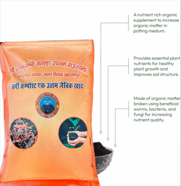 Nagar Nigam Saharanpur Organic Vermicompost Fertilizer for Indoor Plants, Outdoor Plants, Vegetables, Lawn and Garden, 1 Pack - Image 6